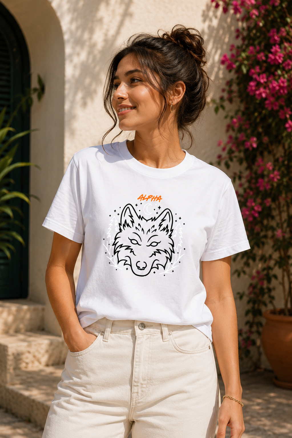 Alpha Wolf Graphic Regular Fit T-Shirt