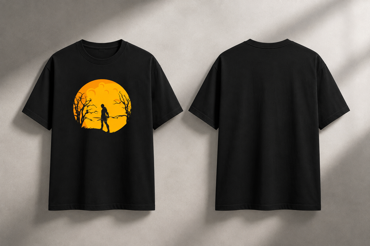 Lone Wanderer Sunset Graphic Regular Fit T-Shirt