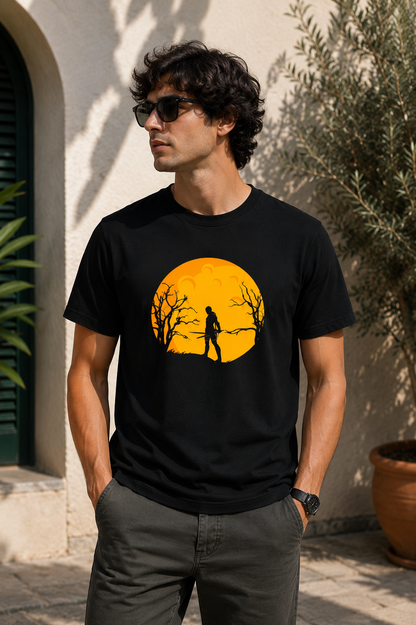 Lone Wanderer Sunset Graphic Regular Fit T-Shirt