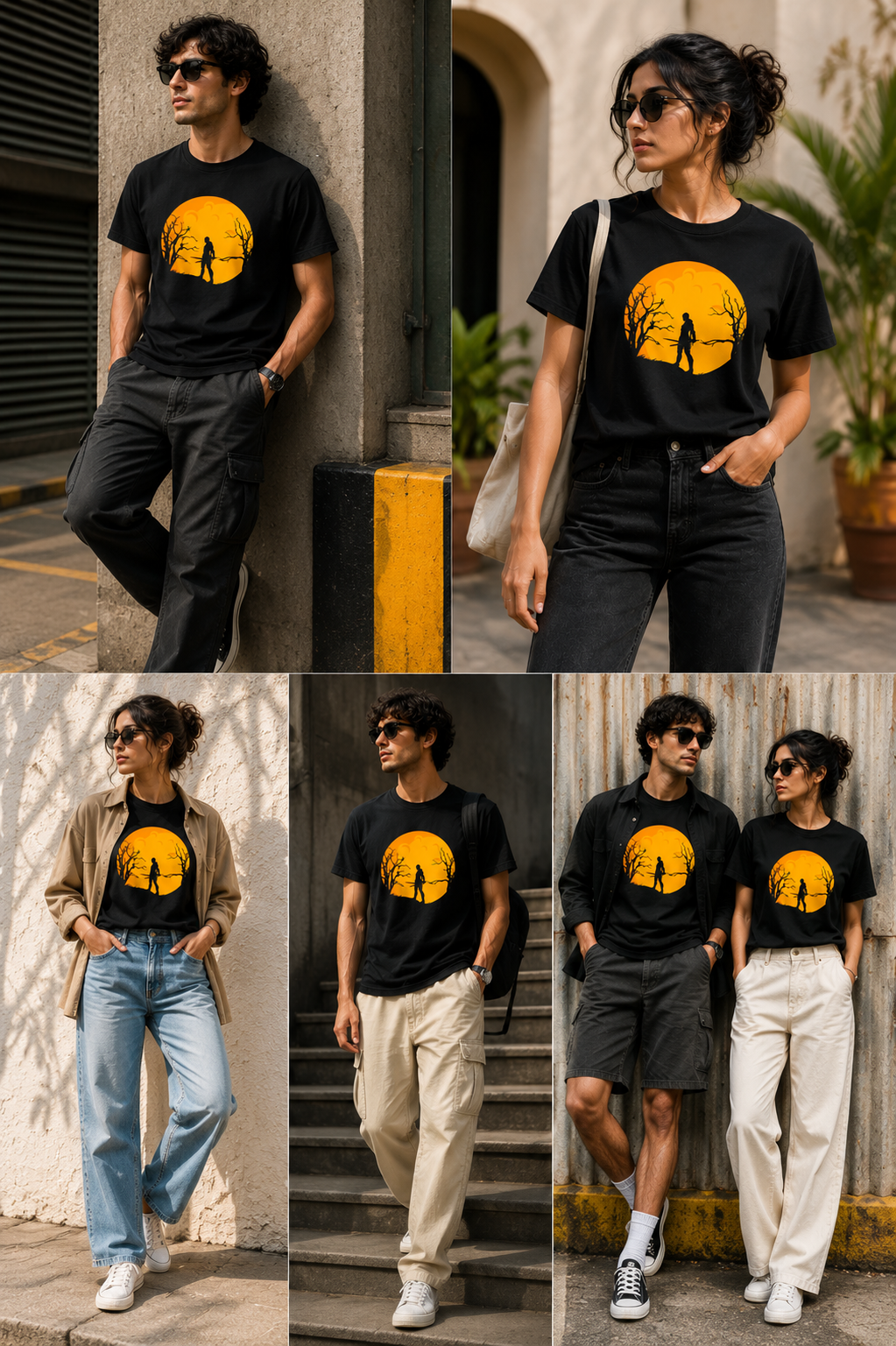 Lone Wanderer Sunset Graphic Regular Fit T-Shirt