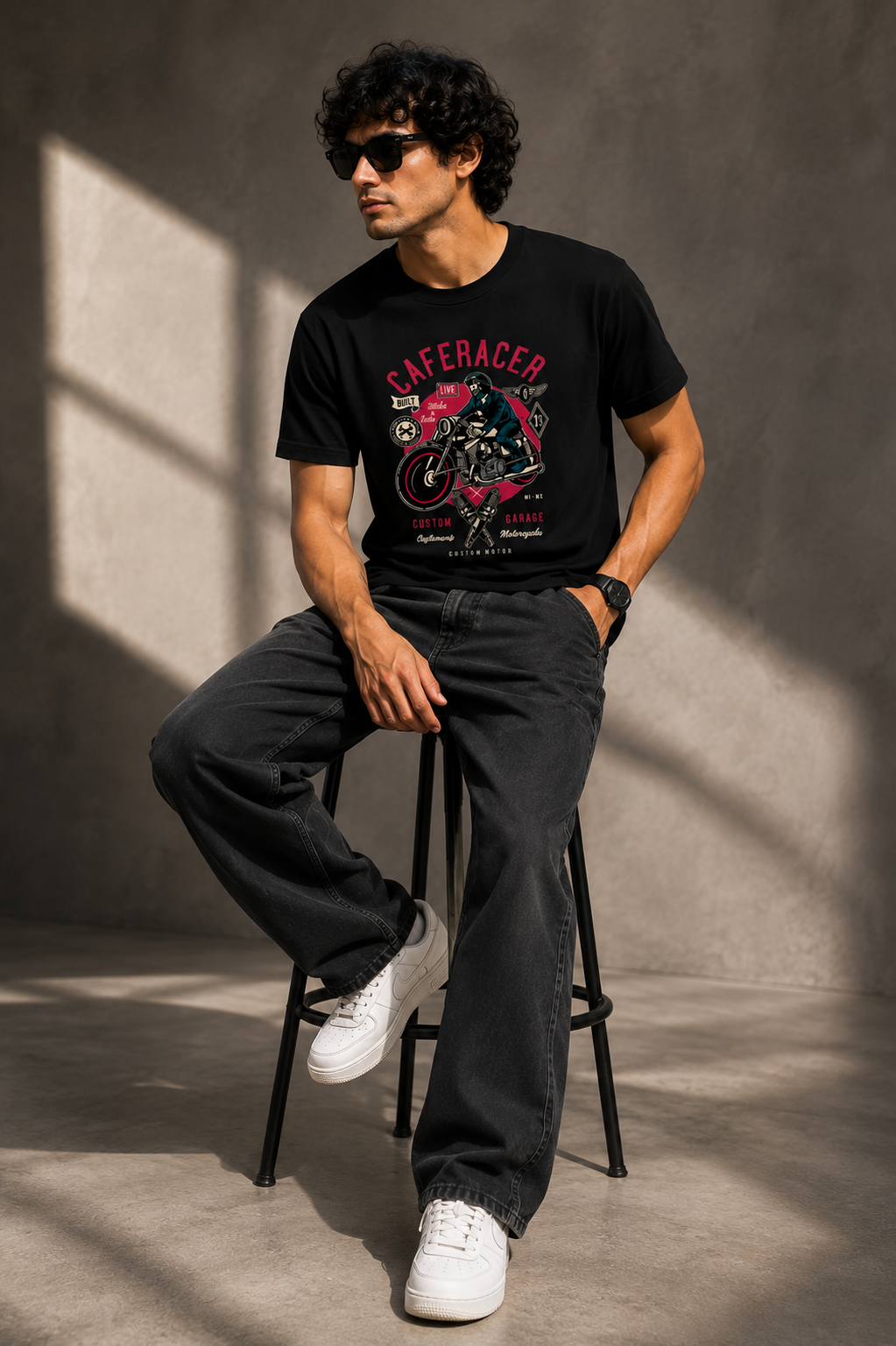 Safe Racer Motorcycle Graphic Regular Fit T-Shirt