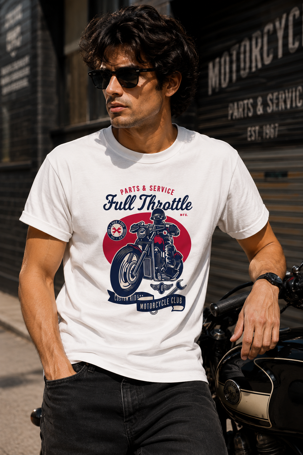Full Throttle Motorcycle Club Graphic Regular Fit T-Shirt