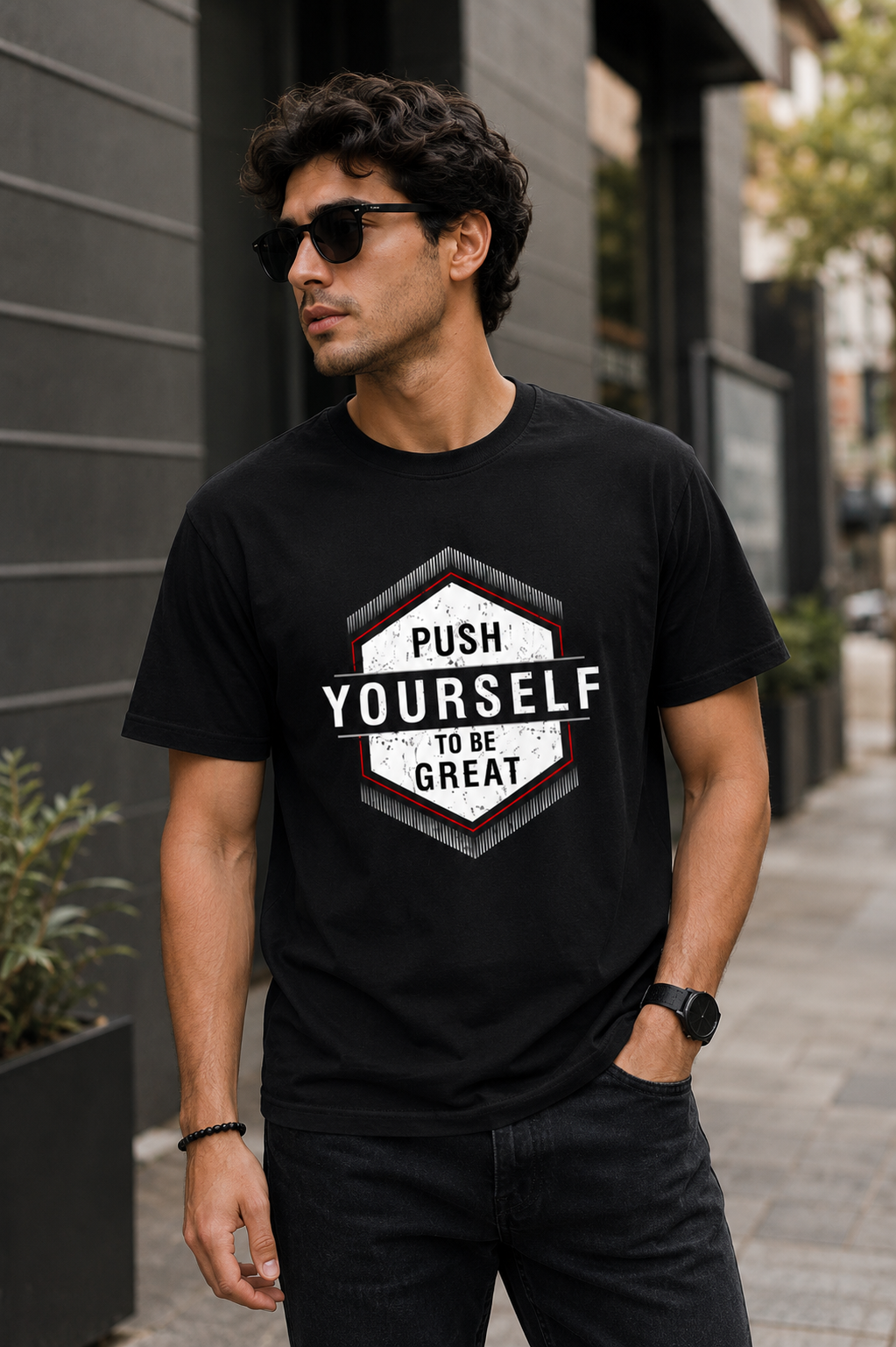 Push Yourself to Be Great Regular Fit T-Shirt