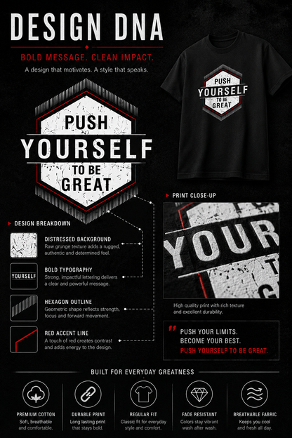 Push Yourself to Be Great Regular Fit T-Shirt