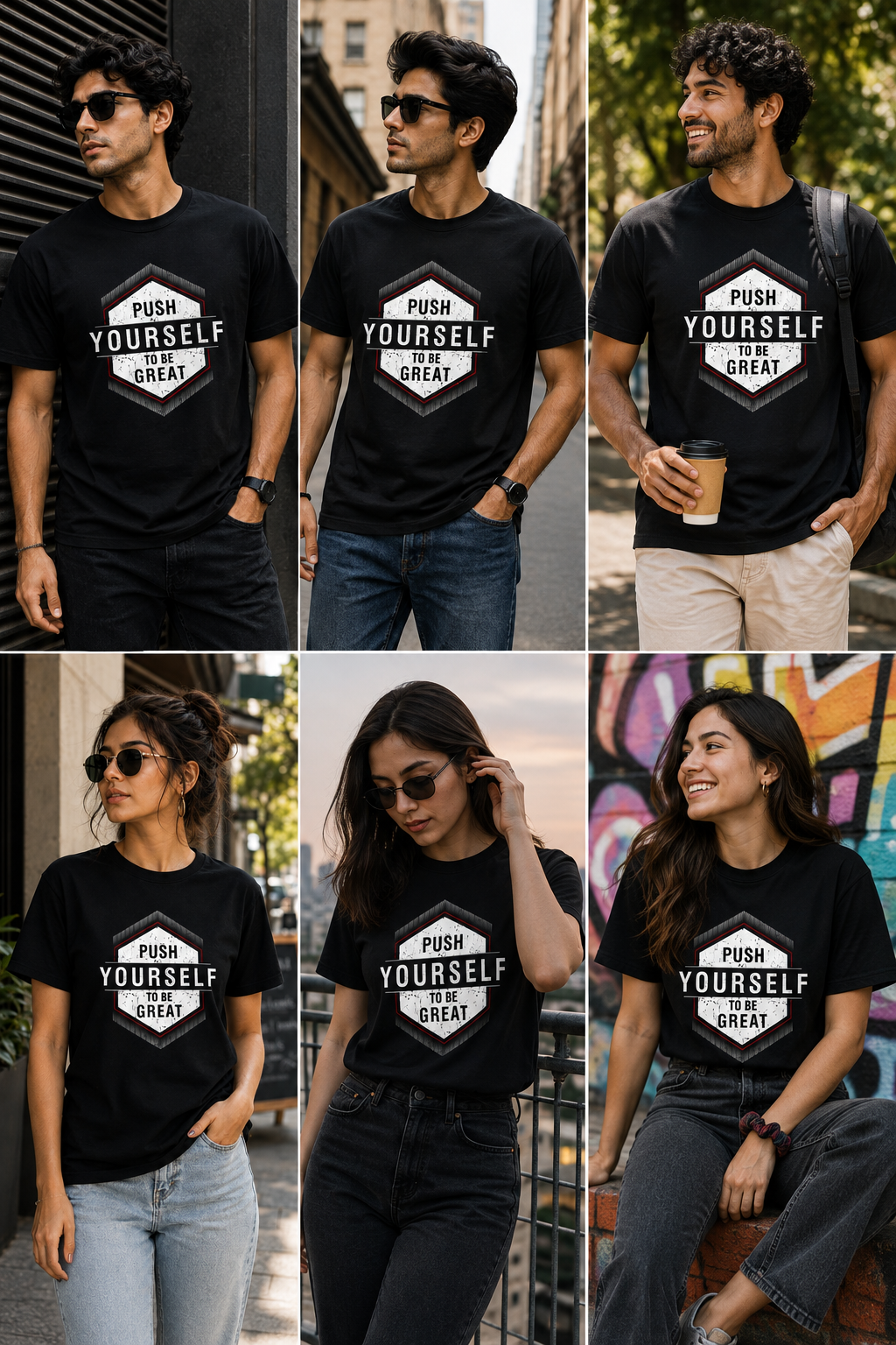 Push Yourself to Be Great Regular Fit T-Shirt