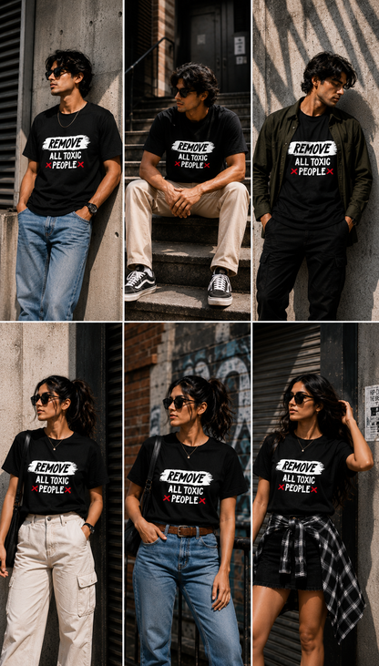 Remove All Toxic People | Regular Fit Unisex Statement T-Shirt
