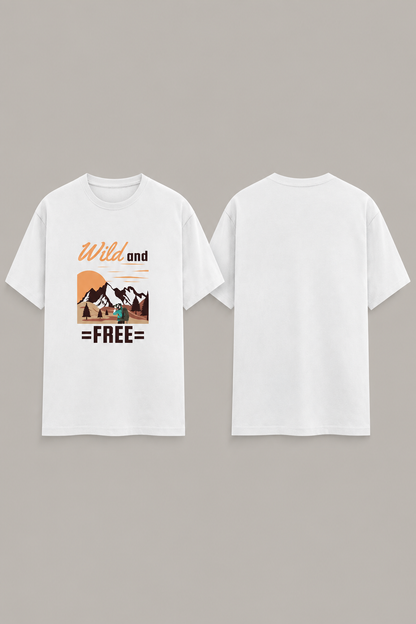 Wild and Free Mountain Graphic Regular Fit T-Shirt