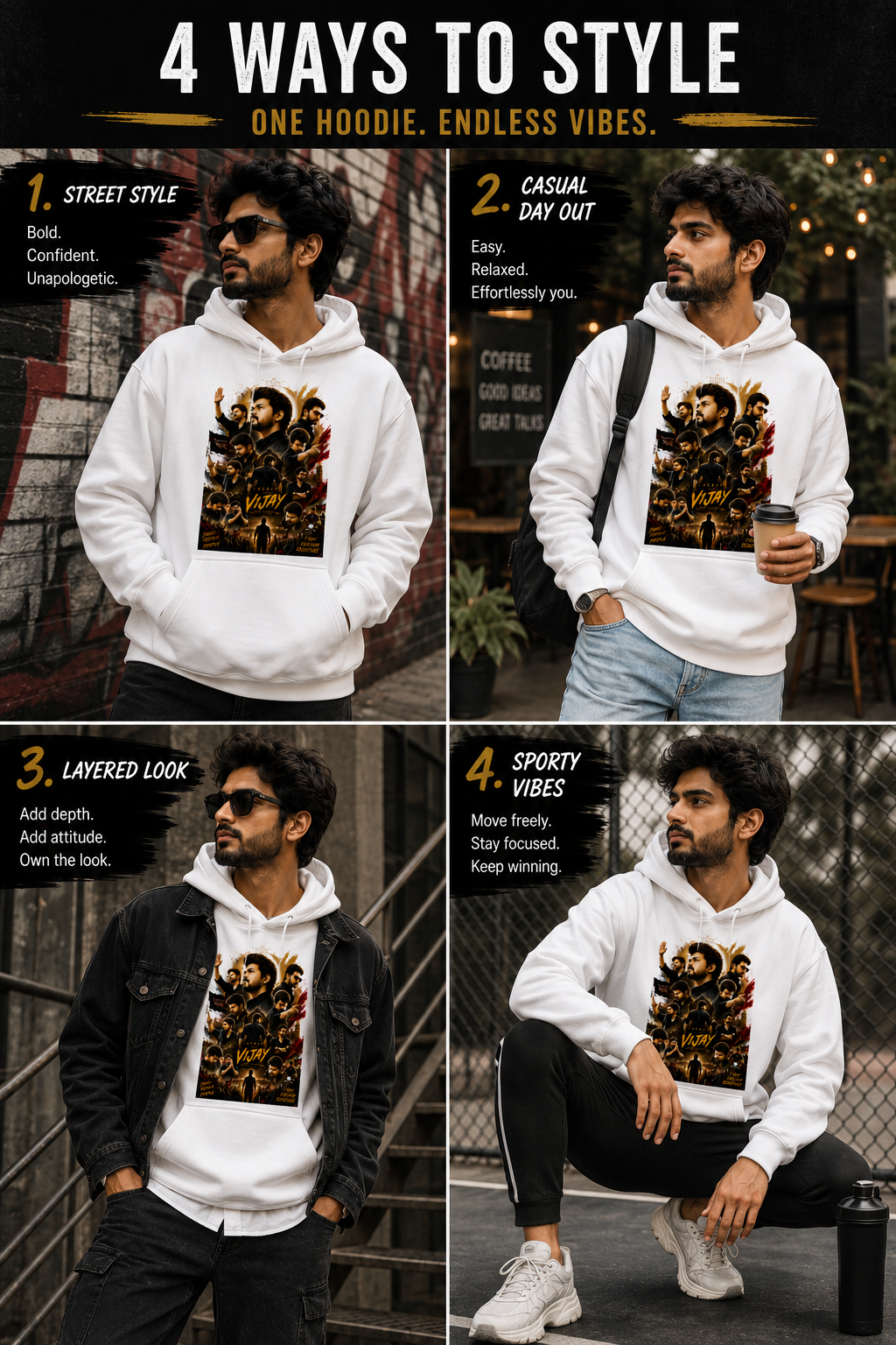 Vijay Legacy Graphic Premium Unisex Hoodie | DTF Printed