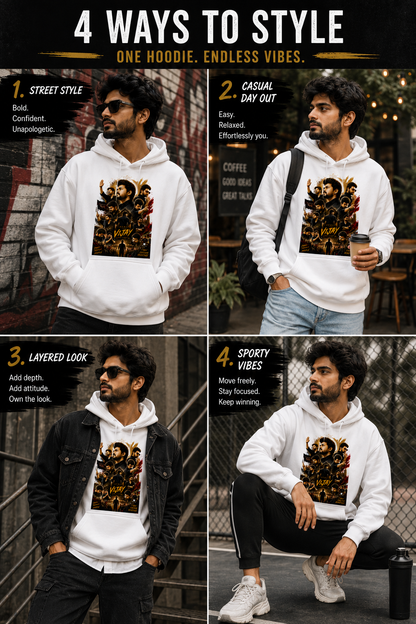 Vijay Legacy Graphic Premium Unisex Hoodie | DTF Printed