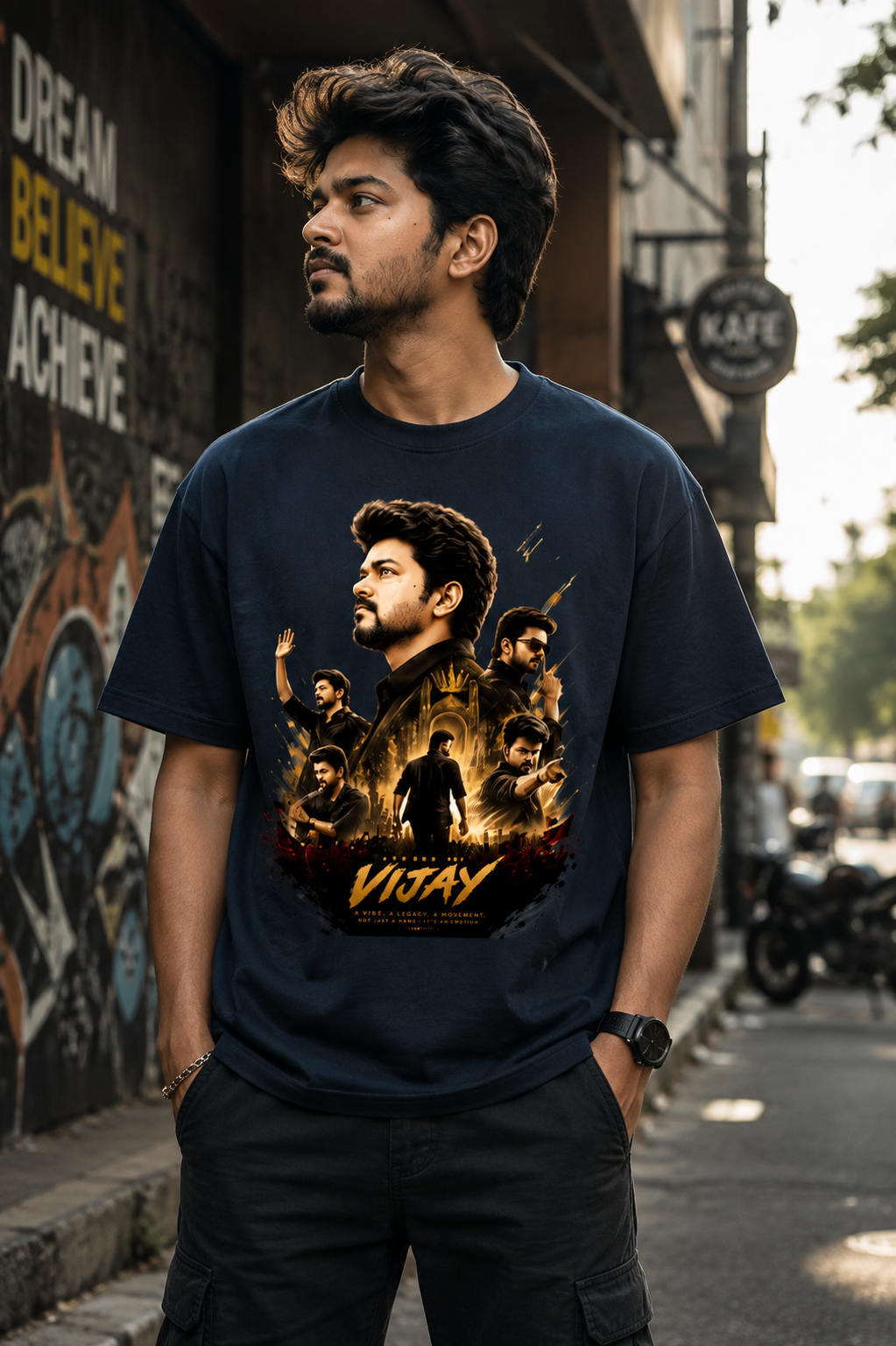 Vijay Signature Graphic Regular Fit Crew T-Shirt | Premium DTF Printed