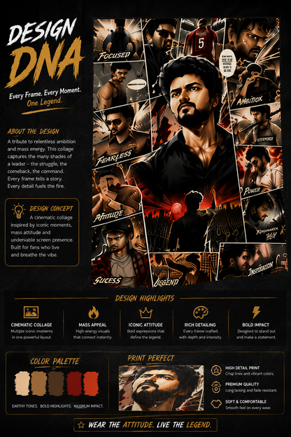 Thalapathy Cinematic Collage Premium Unisex Hoodie | DTF Printed