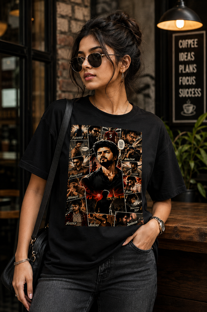 Thalapathy Cinematic Collage Premium Unisex Hoodie | DTF Printed