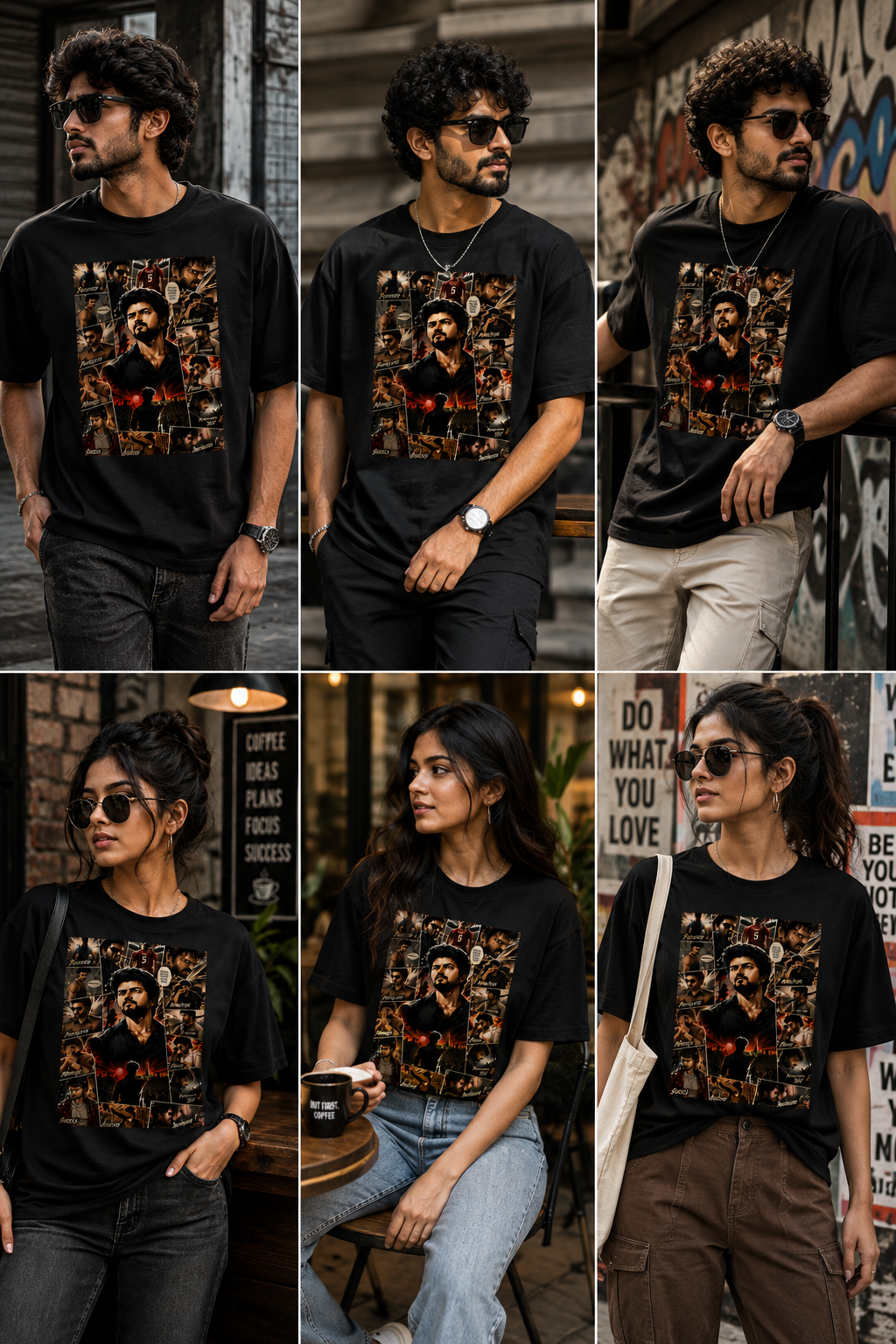 Thalapathy Cinematic Collage Premium Unisex Hoodie | DTF Printed