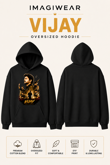 Vijay Signature Graphic Premium Unisex Hoodie | DTF Printed