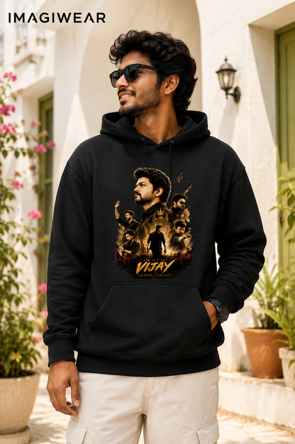 Vijay Signature Graphic Premium Unisex Hoodie | DTF Printed