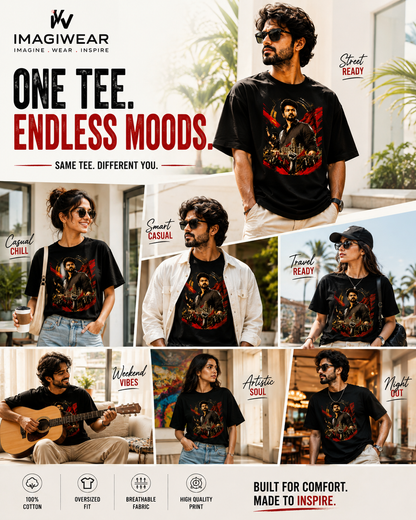 Vijay Rising Graphic Regular Fit Crew T-Shirt | Premium DTF Printed