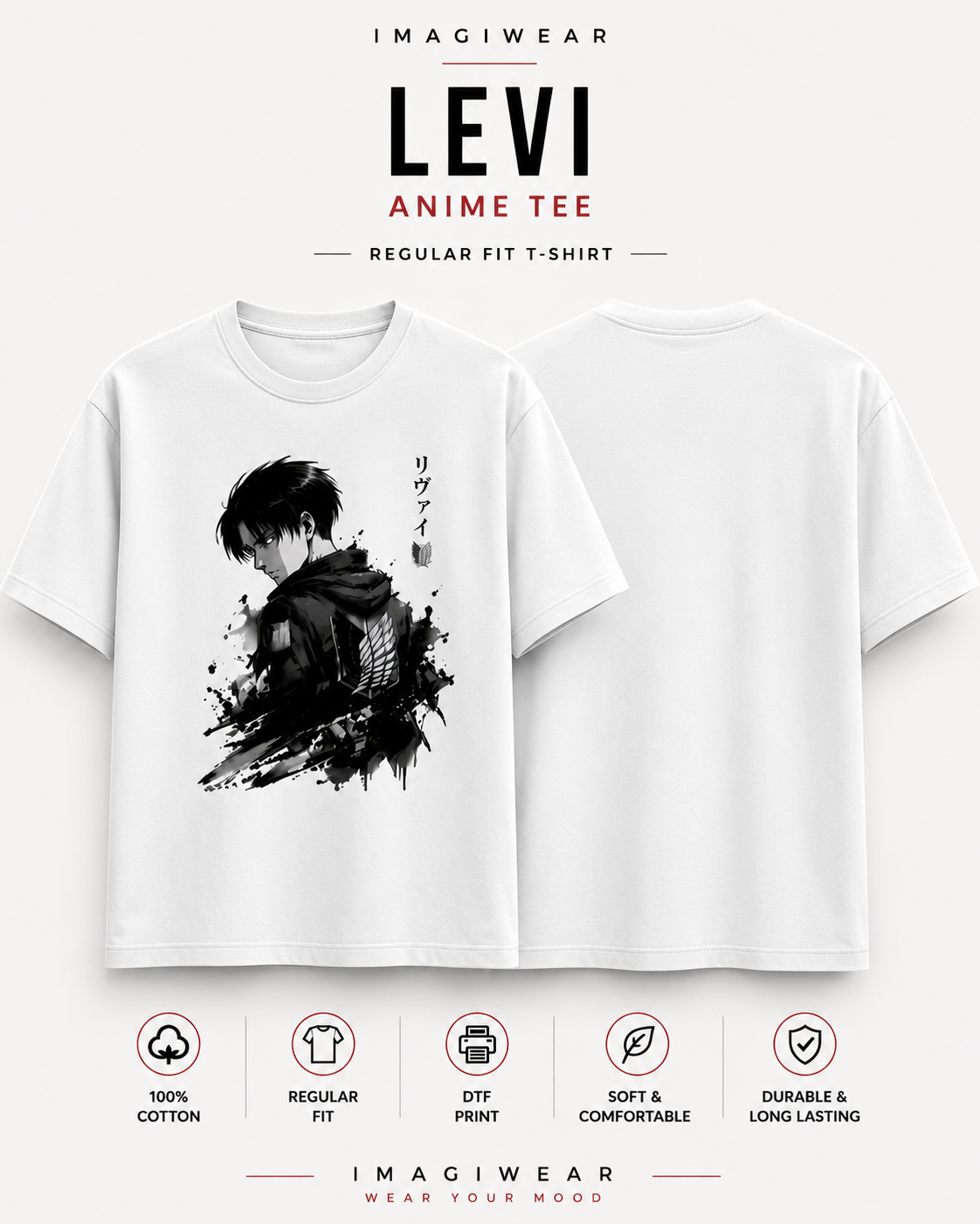 Shadow Scout Ink Portrait Regular Fit T-Shirt | Dark Anime Graphic Tee