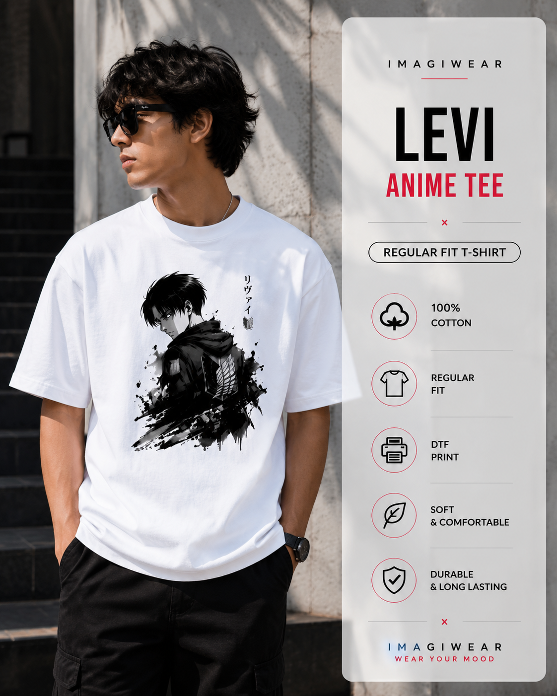 Shadow Scout Ink Portrait Regular Fit T-Shirt | Dark Anime Graphic Tee