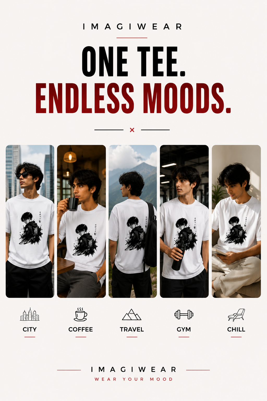 Shadow Scout Ink Portrait Regular Fit T-Shirt | Dark Anime Graphic Tee
