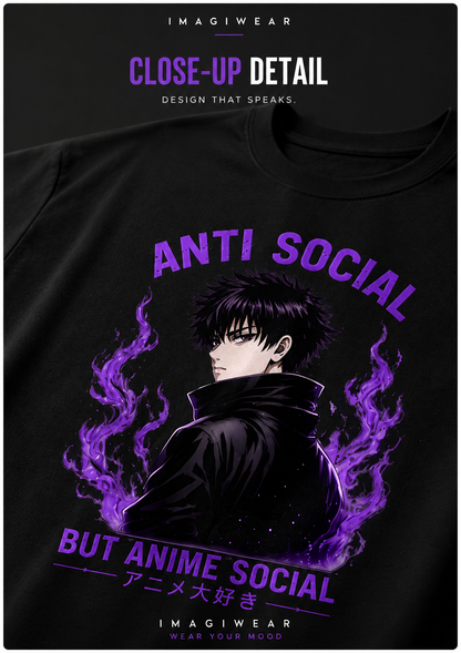 Anti Social But Anime Social Regular Fit Graphic T-Shirt