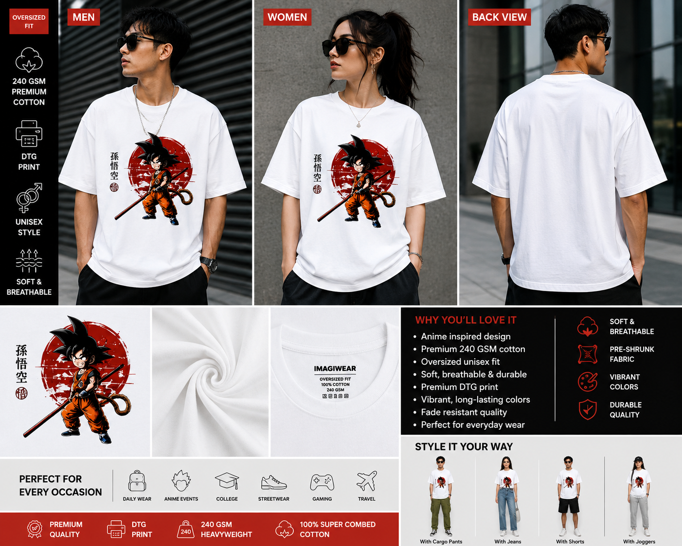 Young Warrior Oversized T-Shirt | Anime Inspired Streetwear Graphic Tee