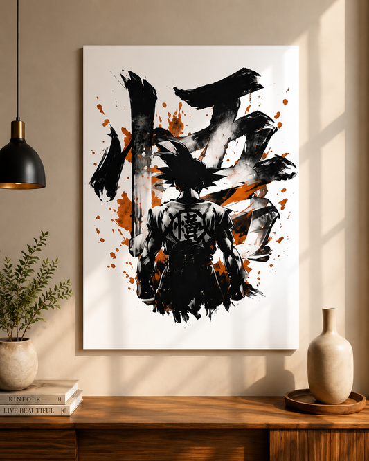 Saiyan Warrior Kanji A3 Anime Poster | Premium 300 GSM Wall Art for Bedroom, Gaming Room & Office
