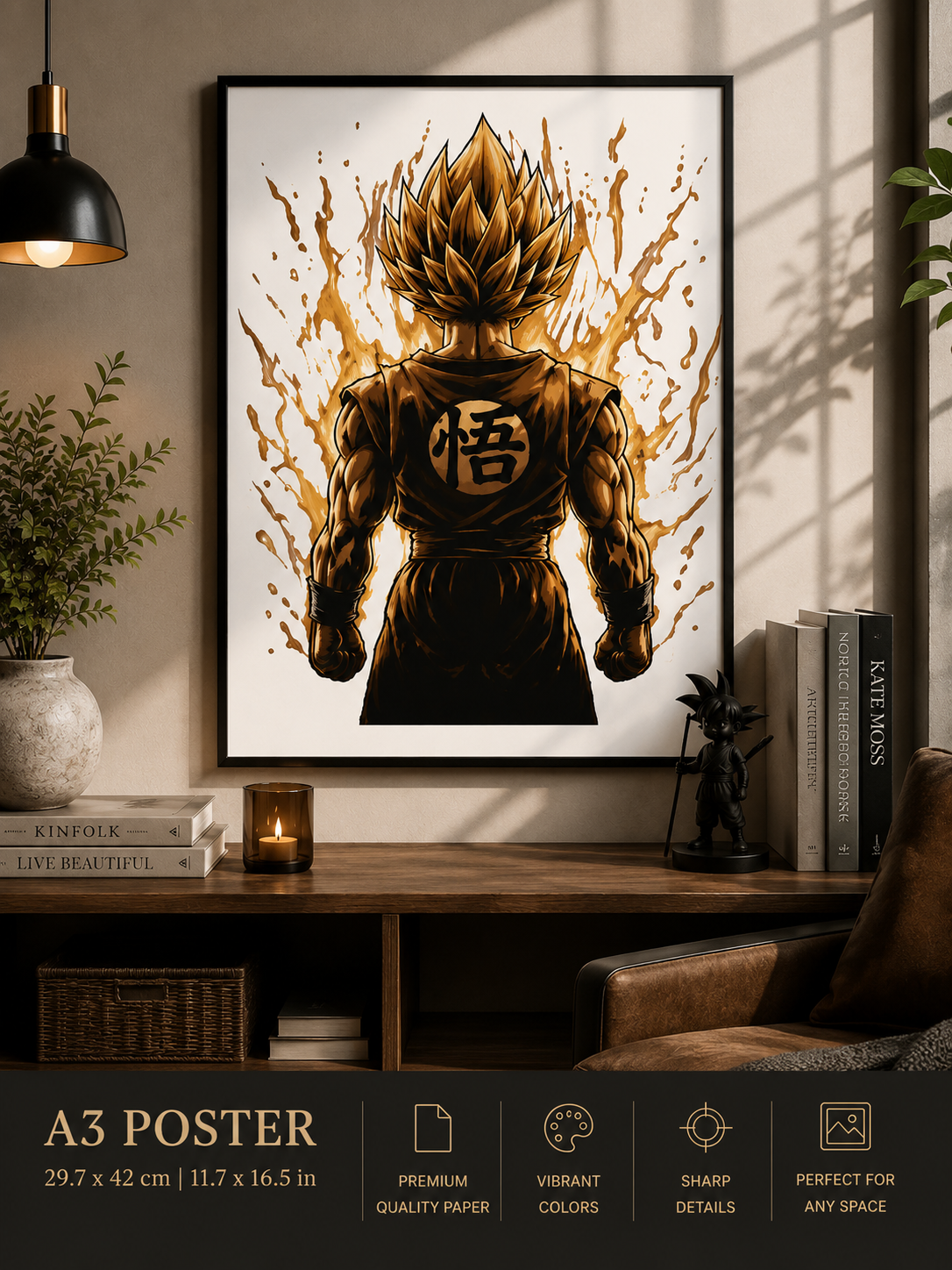 Dragon Ball Super Saiyan Warrior A3 Anime Poster | 300 GSM Wall Art