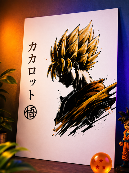 Super Saiyan Goku Profile A3 Anime Poster | Premium 300 GSM Wall Art for Bedroom, Gaming Room & Office