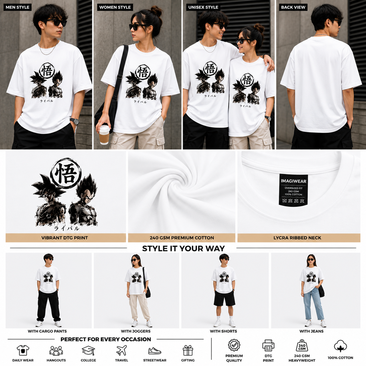 legendary-saiyan-rivals-oversized-tshirt | Anime Inspired Streetwear Graphic Tee