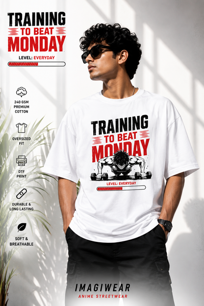 Training to Beat Monday Regular Fit Graphic T-Shirt