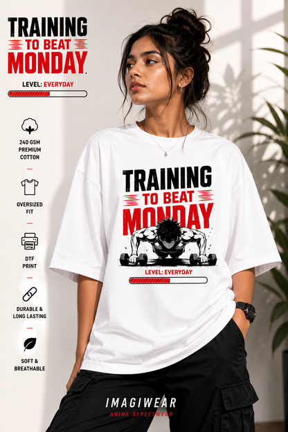 Training to Beat Monday Regular Fit Graphic T-Shirt