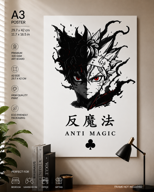 Anti Magic A3 Anime Poster | Premium 300 GSM Wall Art | Unframed