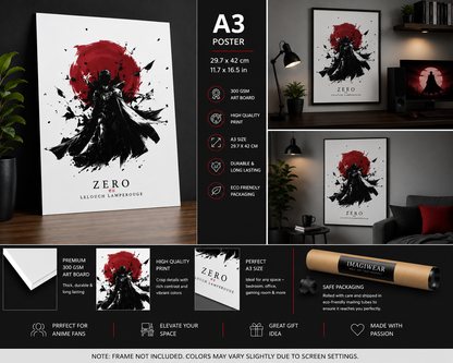 Zero A3 Anime Poster | Premium 300 GSM Wall Art | Unframed