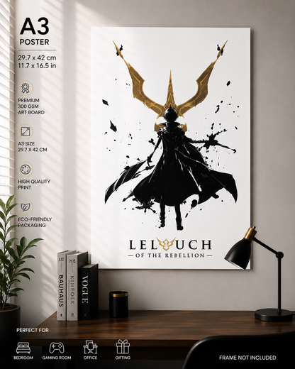 Lelouch of the Rebellion A3 Anime Poster | Premium 300 GSM Wall Art | Unframed