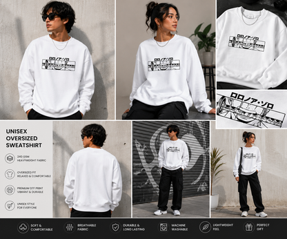 Swordsman Legacy Oversized Sweatshirt | Anime Inspired Streetwear Graphic Sweatshirt
