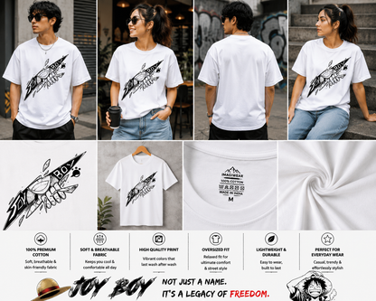 Joy Boy Inspired Oversized T-Shirt | Anime Streetwear Graphic Unisex Tee