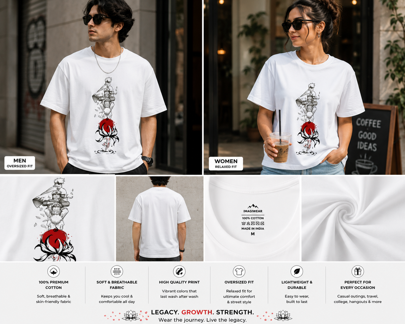 Anime Legacy Oversized T-Shirt | Japanese Manga Inspired Graphic Unisex Tee