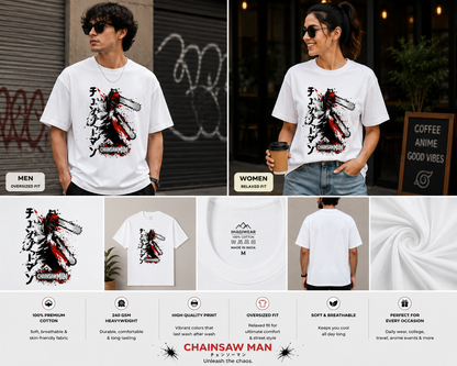 Anime Chaos Oversized T-Shirt | Dark Manga Streetwear Graphic Tee