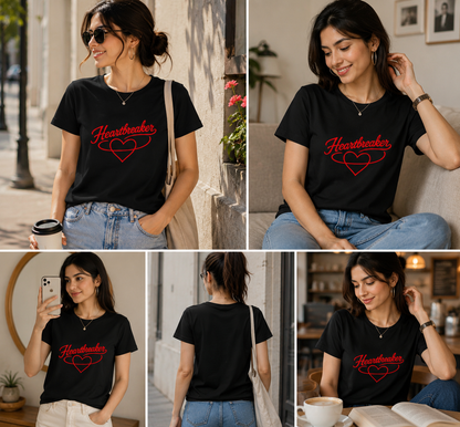 Heartbreaker Women's Classic T-Shirt – Romantic Graphic Cotton Tee