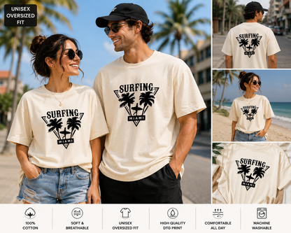 Surfing Miami Oversized T-Shirt | Vintage Beach & Surf Graphic Tee