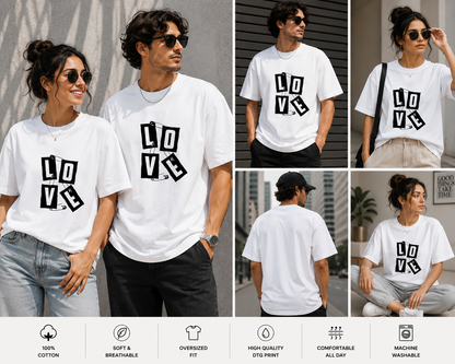 LOVE Oversized T-Shirt | Minimalist Typography Graphic Tee
