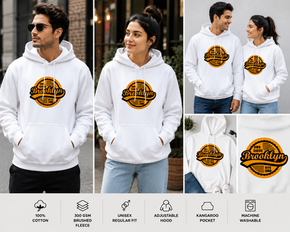 Brooklyn Unisex Cotton Hoodie | Vintage NYC Streetwear Graphic Hoodie
