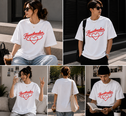 Heartbreaker Oversized T-Shirt – Romantic Graphic Unisex Tee
