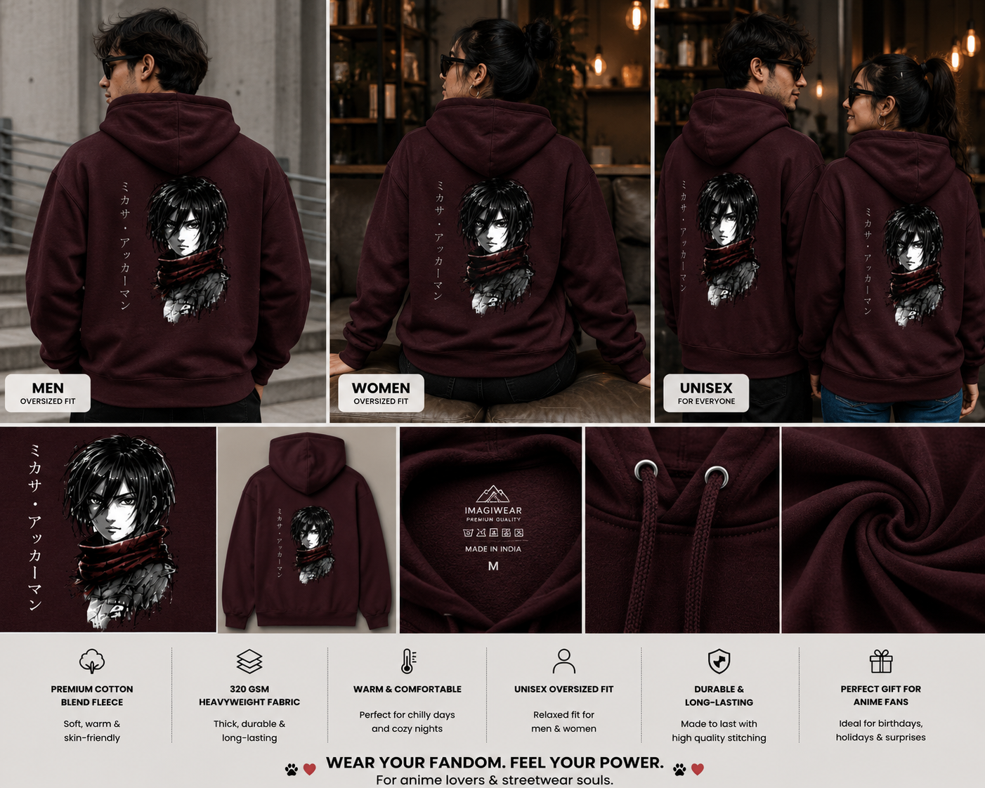 Crimson Warrior Oversized Hoodie | Anime-Inspired Japanese Streetwear Hoodie