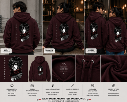 Crimson Warrior Oversized Hoodie | Anime-Inspired Japanese Streetwear Hoodie