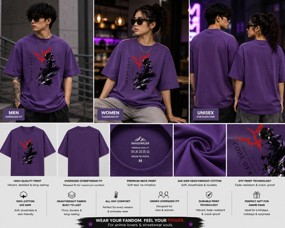 Shadow Rebellion Oversized T-Shirt | Anime-Inspired Streetwear Graphic Tee