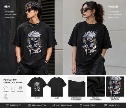 Mystic Ninja Warrior Oversized T-Shirt | Anime-Inspired Streetwear Graphic Tee