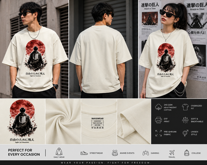 Freedom Reborn Oversized T-Shirt | Anime Inspired Streetwear Graphic Tee