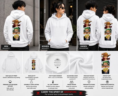 Legendary Pirate Trio Regular Fit Hoodie | Anime Inspired Graphic Hoodie