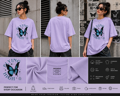 Flying High Butterfly Oversized T-Shirt | Aesthetic Graphic Tee